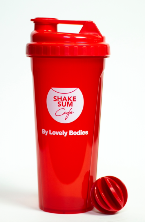 red shaker cup
